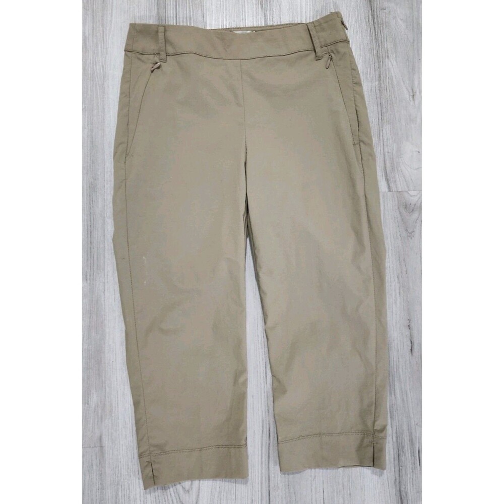 Anatomie Side Zip Cropped Pant Khaki W/ Back Pockets Size XS